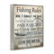 Stupell Industries Fishing Rules List Framed Giclee Wall Art Design by Kim Allen